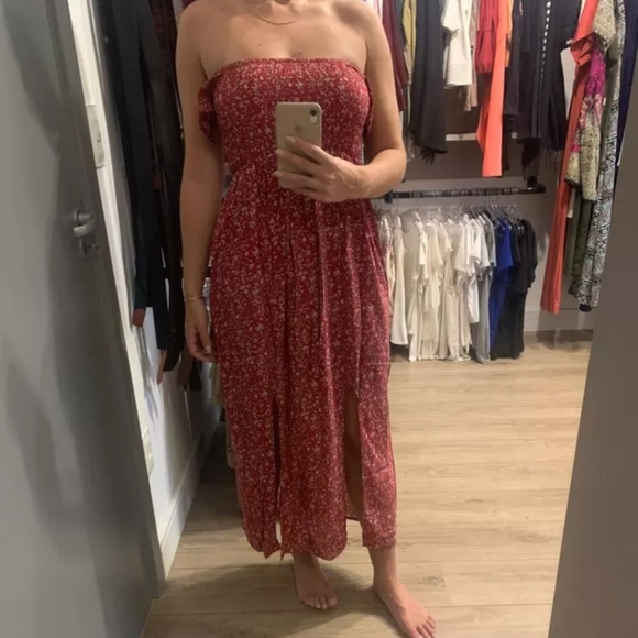 Smocked off shoulder floral prairie maxi dress - Picture 3 of 4